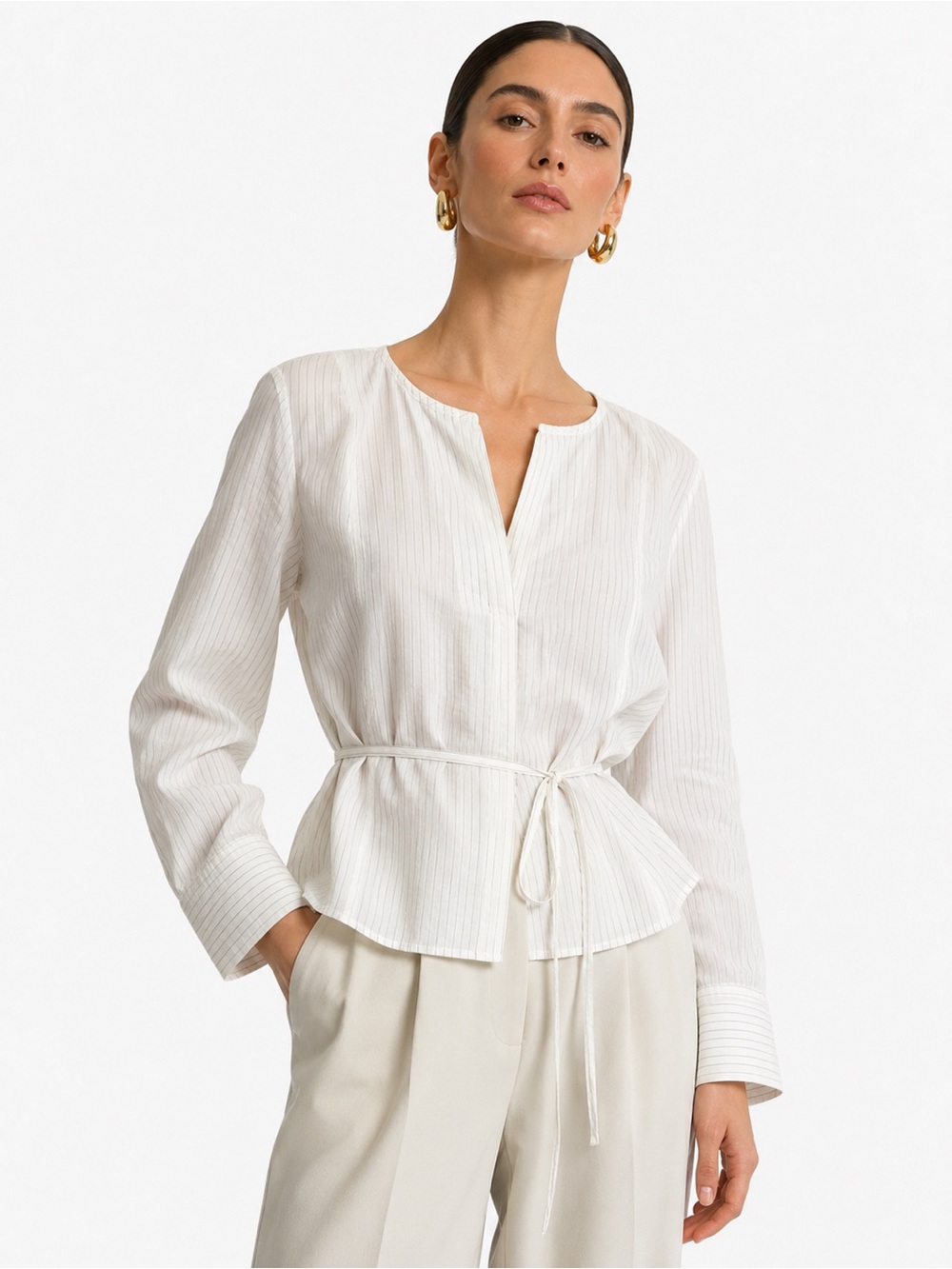 Totokaelo Archive Cotton Cupro Stripe Side Tie Top